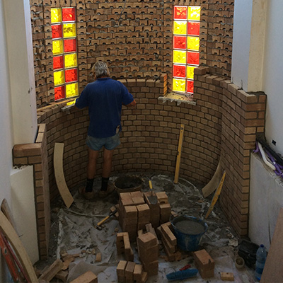 Muro interno in mattoni a vista